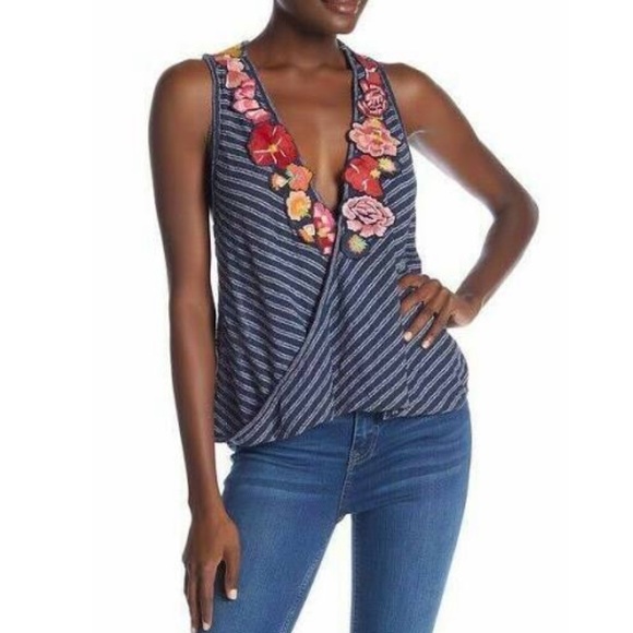 🆕 FREE PEOPLE Frida Embroidered Floral Tank - Picture 5 of 9